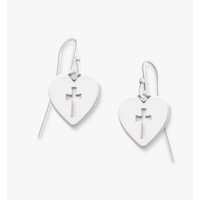 Crosslet Heart Dangle Earrings