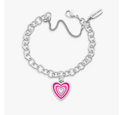 Enamel Radiant Heart Charm Bracelet