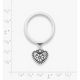 Petite Floral Heart Charm Dangle Ring