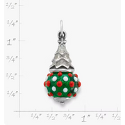 Enamel Glitter Christmas Tree Art Glass Charm