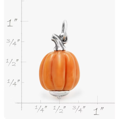 Harvest Pumpkin Art Glass Charm