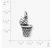 Basketball and Hoop Charm