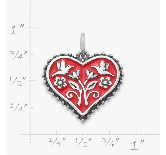Enamel Hearts in Bloom Charm