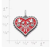Enamel Hearts in Bloom Charm