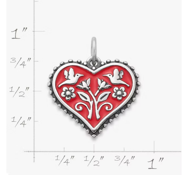 Enamel Hearts in Bloom Charm