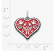Enamel Hearts in Bloom Charm