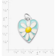 Enamel Daisy Heart Charm