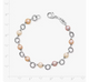 Twisted Wire Link Bracelet with Multi-Colored Cultured Pearls