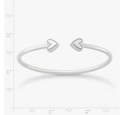 Two Hearts Flexible Cuff Bracelet