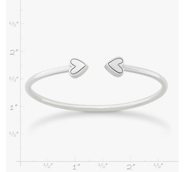 Two Hearts Flexible Cuff Bracelet