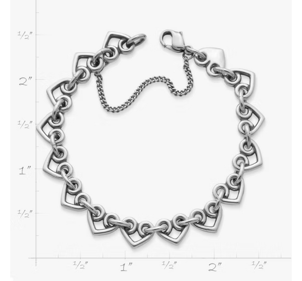 Heart Link Charm Bracelet