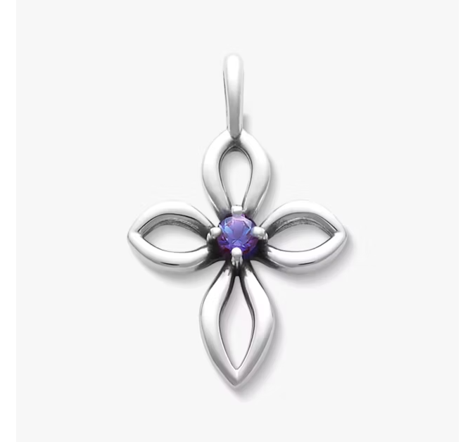 Avery Remembrance Birthstone Cross Pendant
