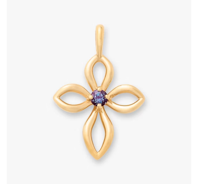 Avery Remembrance Birthstone Cross Pendant