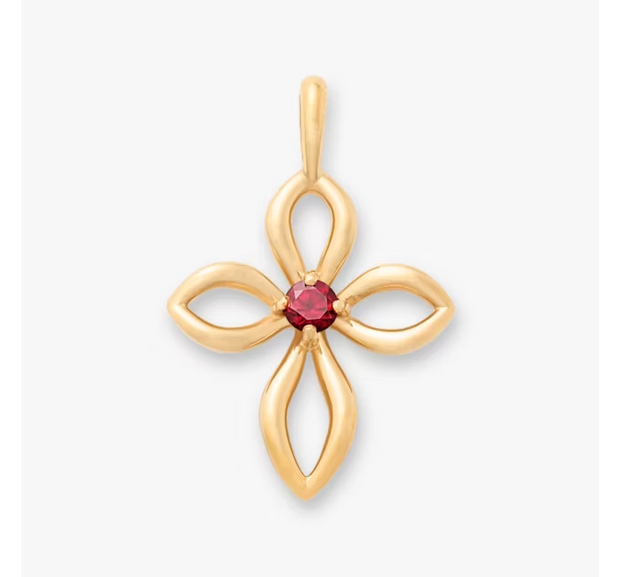 Avery Remembrance Birthstone Cross Pendant