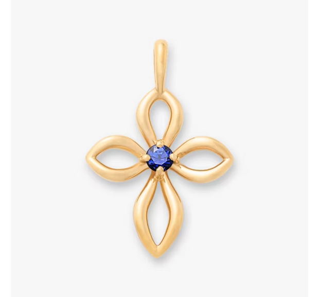 Avery Remembrance Birthstone Cross Pendant
