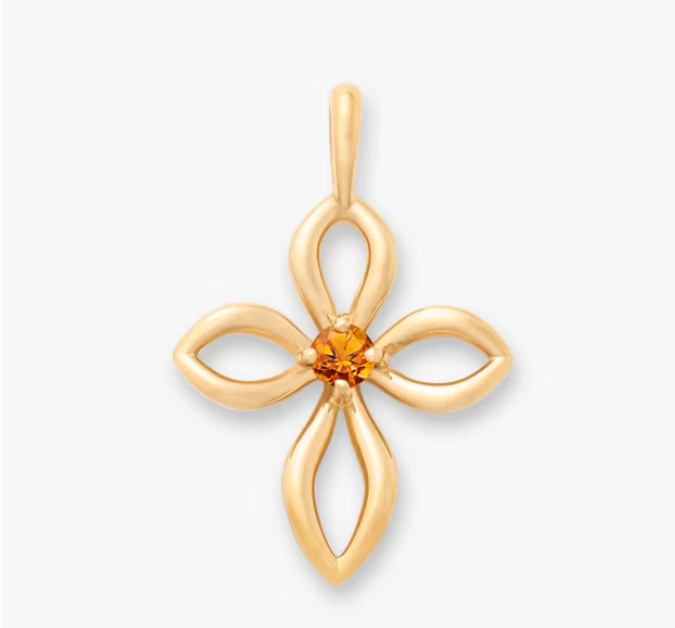 Avery Remembrance Birthstone Cross Pendant