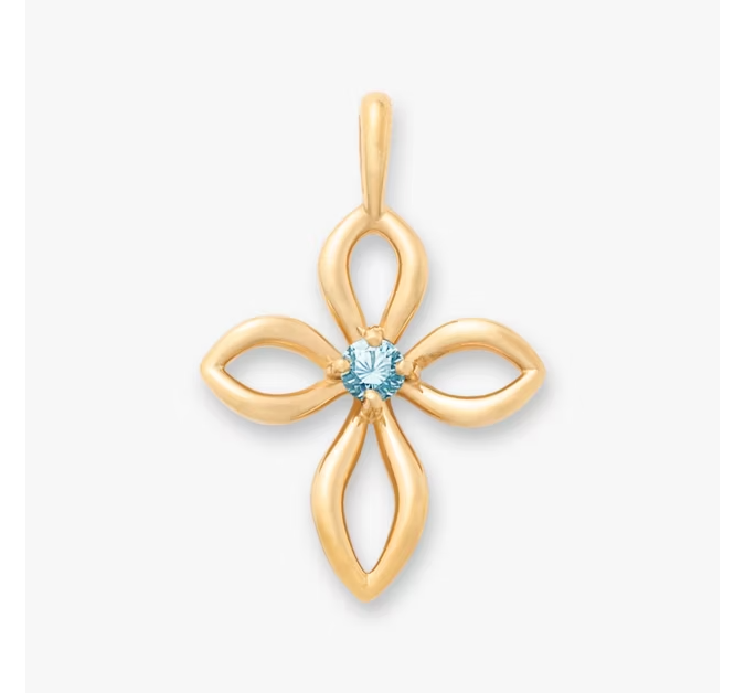 Avery Remembrance Birthstone Cross Pendant
