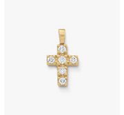 Petite Latin Cross Pendant with Diamonds