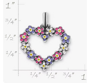 Enamel Floral Heart Wreath Pendant