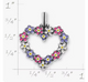 Enamel Floral Heart Wreath Pendant