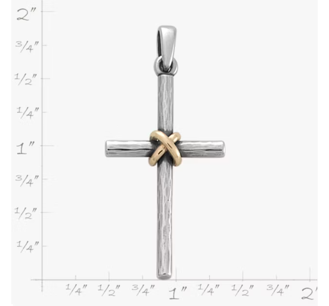 Forged Cross Pendant with Gold Wrap