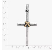 Forged Cross Pendant with Gold Wrap