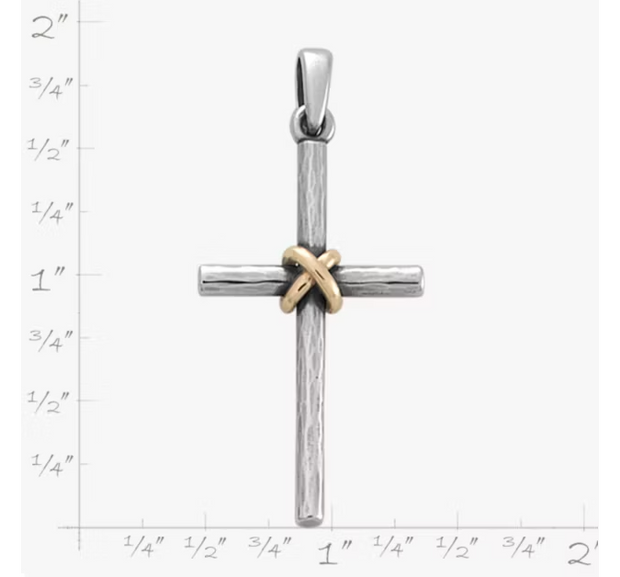 Forged Cross Pendant with Gold Wrap