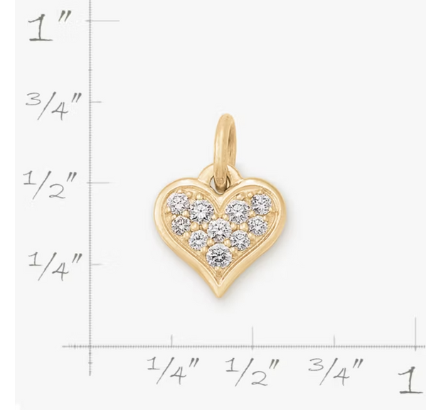 Delicate Pave Diamond Heart Pendant