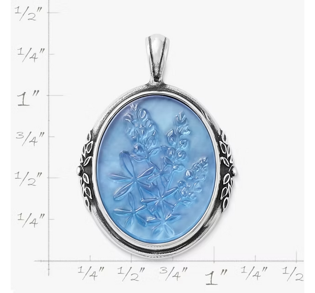 Sculpted Bluebonnet Layered Gemstone Pendant