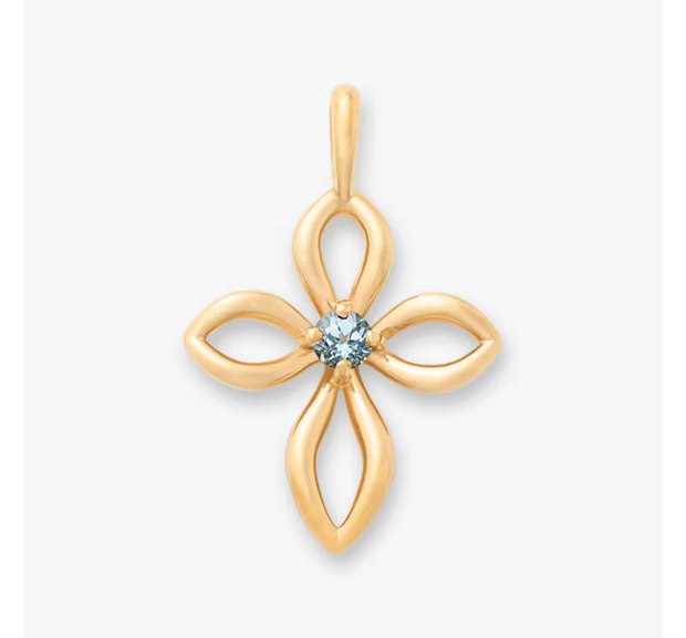 Avery Remembrance Birthstone Cross Pendant