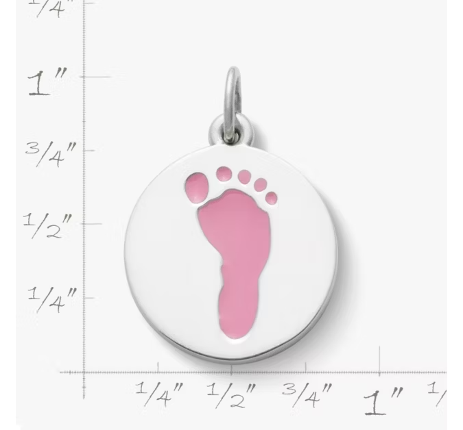 Enamel Footprint Charm