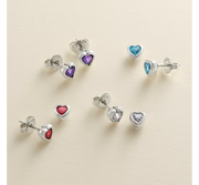 Heart Gemstone Studs