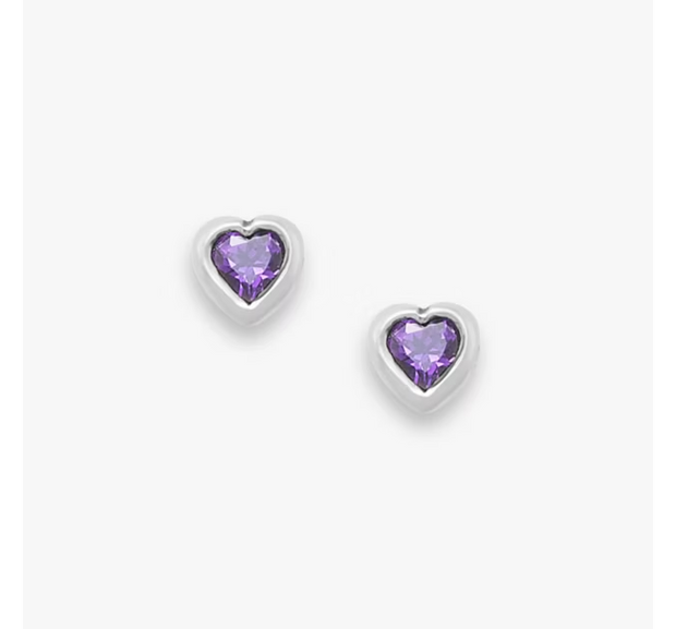 Heart Gemstone Studs