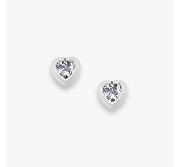 Heart Gemstone Studs