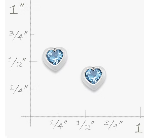Heart Gemstone Studs