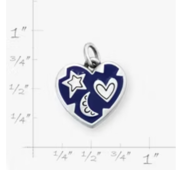 Enamel Written in the Stars Heart Charm