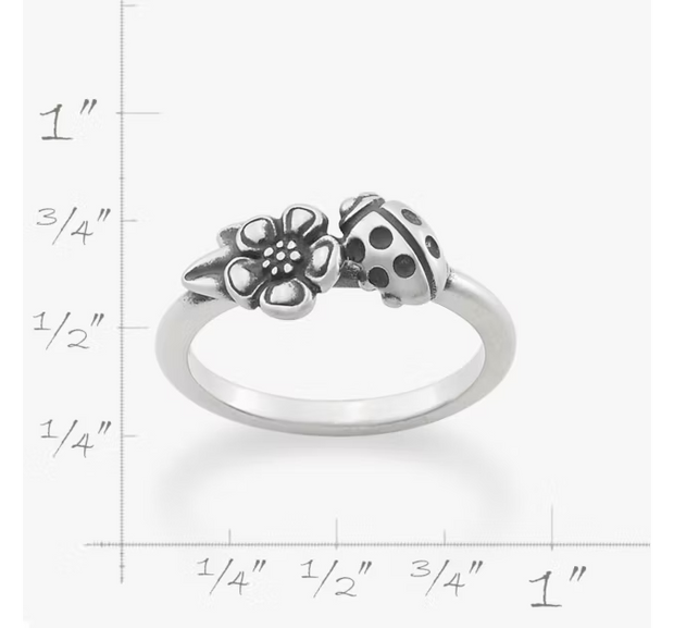 Ladybug and Flower Ring