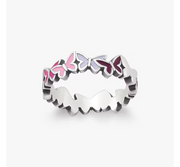 Enamel Connected Butterflies Ring