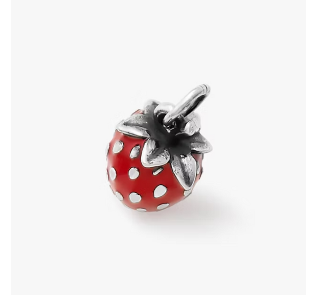 Enamel Wild Strawberry Charm