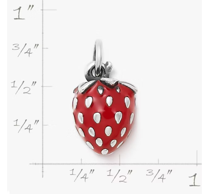 Enamel Wild Strawberry Charm
