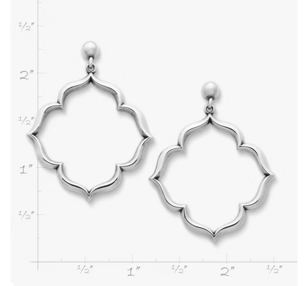 Venetian Frame Hoop Drop Earrings