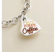 Enamel But First Coffee Charm