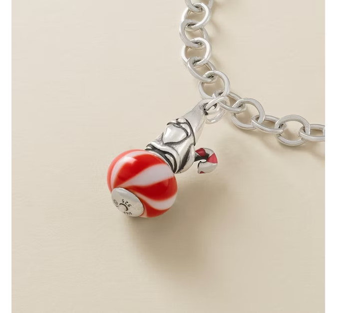 Enamel Christmas Gnome Art Glass Charm