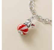 Enamel Christmas Gnome Art Glass Charm