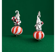 Enamel Christmas Gnome Art Glass Charm