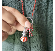 Enamel Christmas Gnome Art Glass Charm