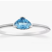 Beaded Chevron Heart Gemstone Ring