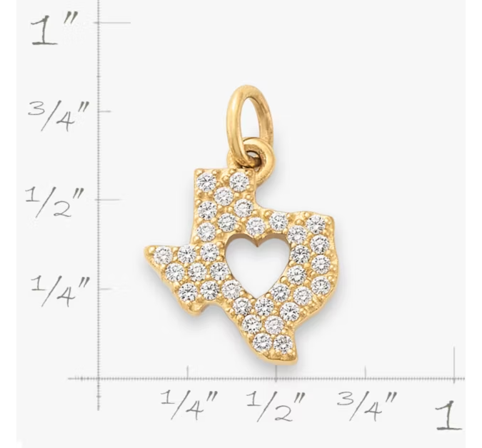 Pave Diamond Deep in the Heart of Texas Pendant