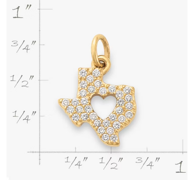 Pave Diamond Deep in the Heart of Texas Pendant