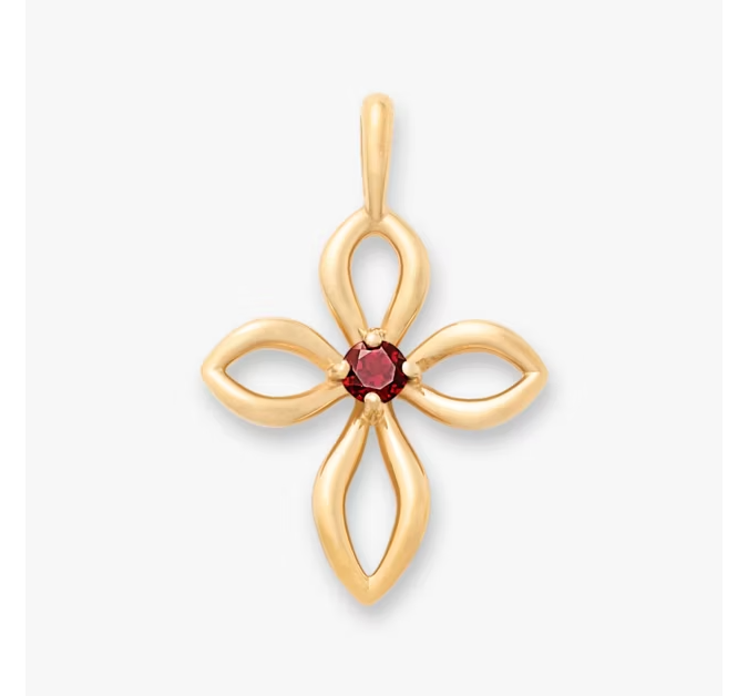 Avery Remembrance Birthstone Cross Pendant